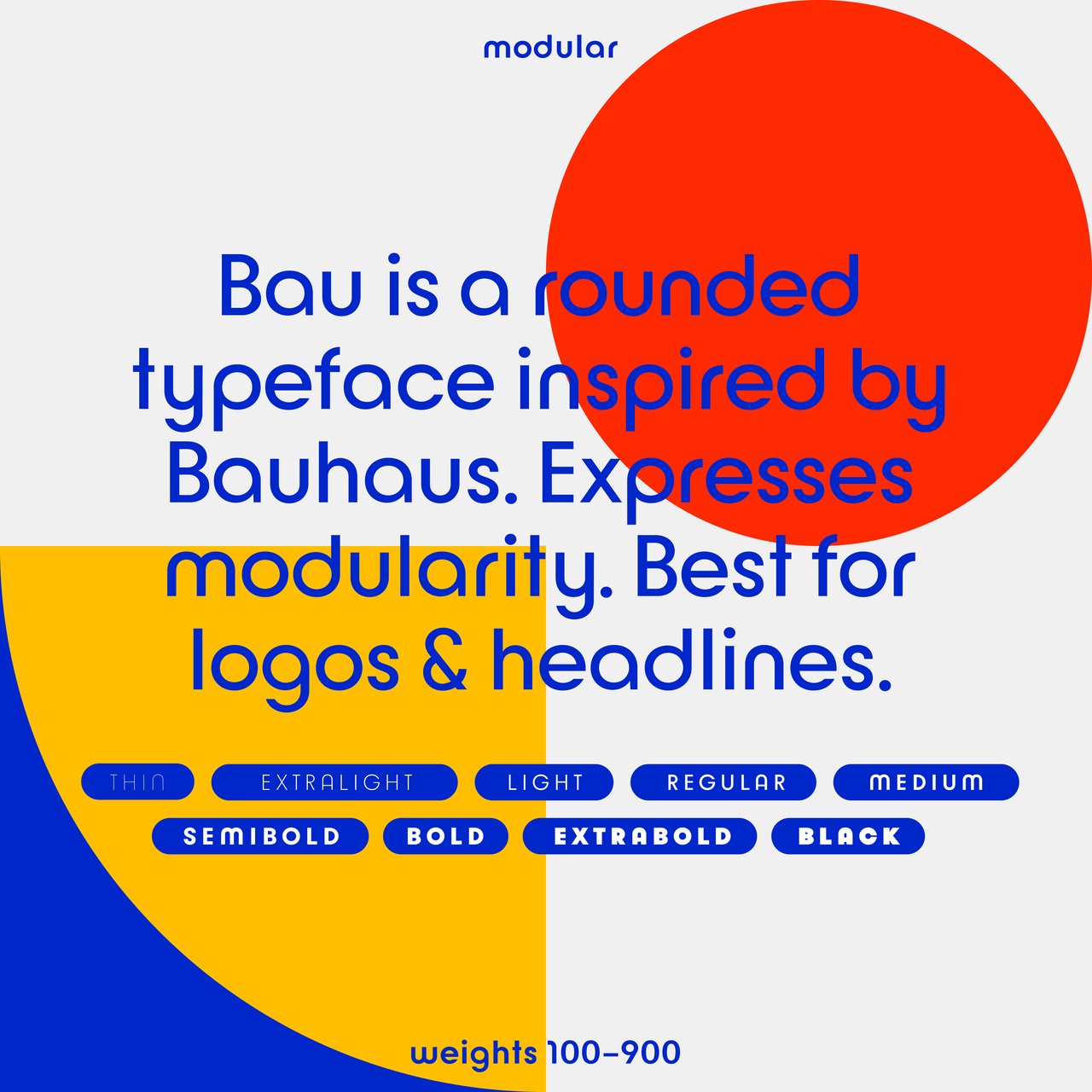 Bauhaus Bau—Rounded sans-serif font for modern retro styles