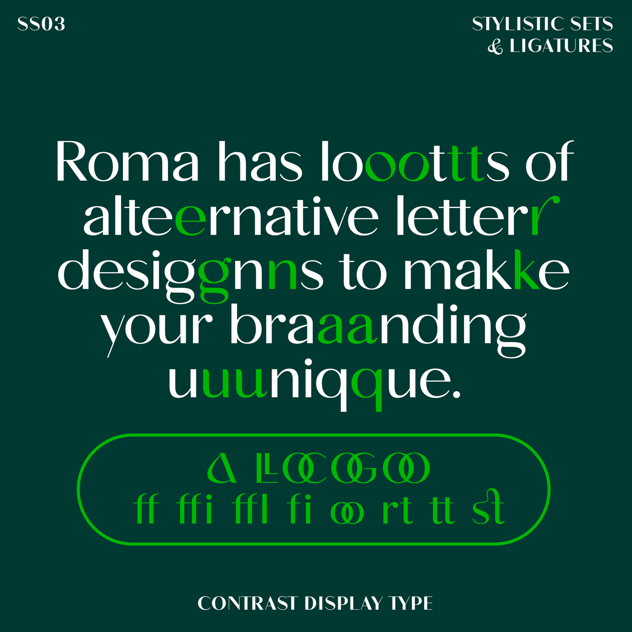 Roma—Sans-serif contrast typeface